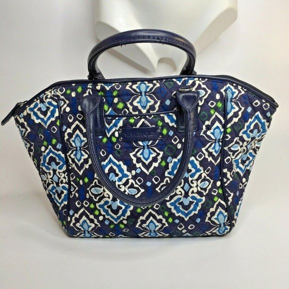 Vera Bradley Signature Print Trapeze Tote Ink Blue - Picture 3 of 10